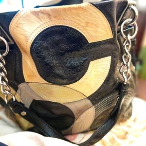 Coach Black and Cream Designer Tote Bag